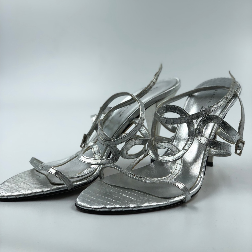Silver sandals with heel * make an offer*